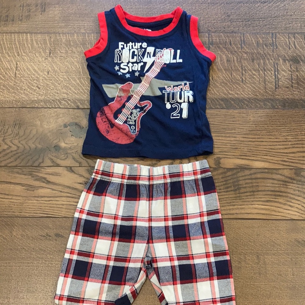 Little Rebels 12 month red/white/blue Rock outfit